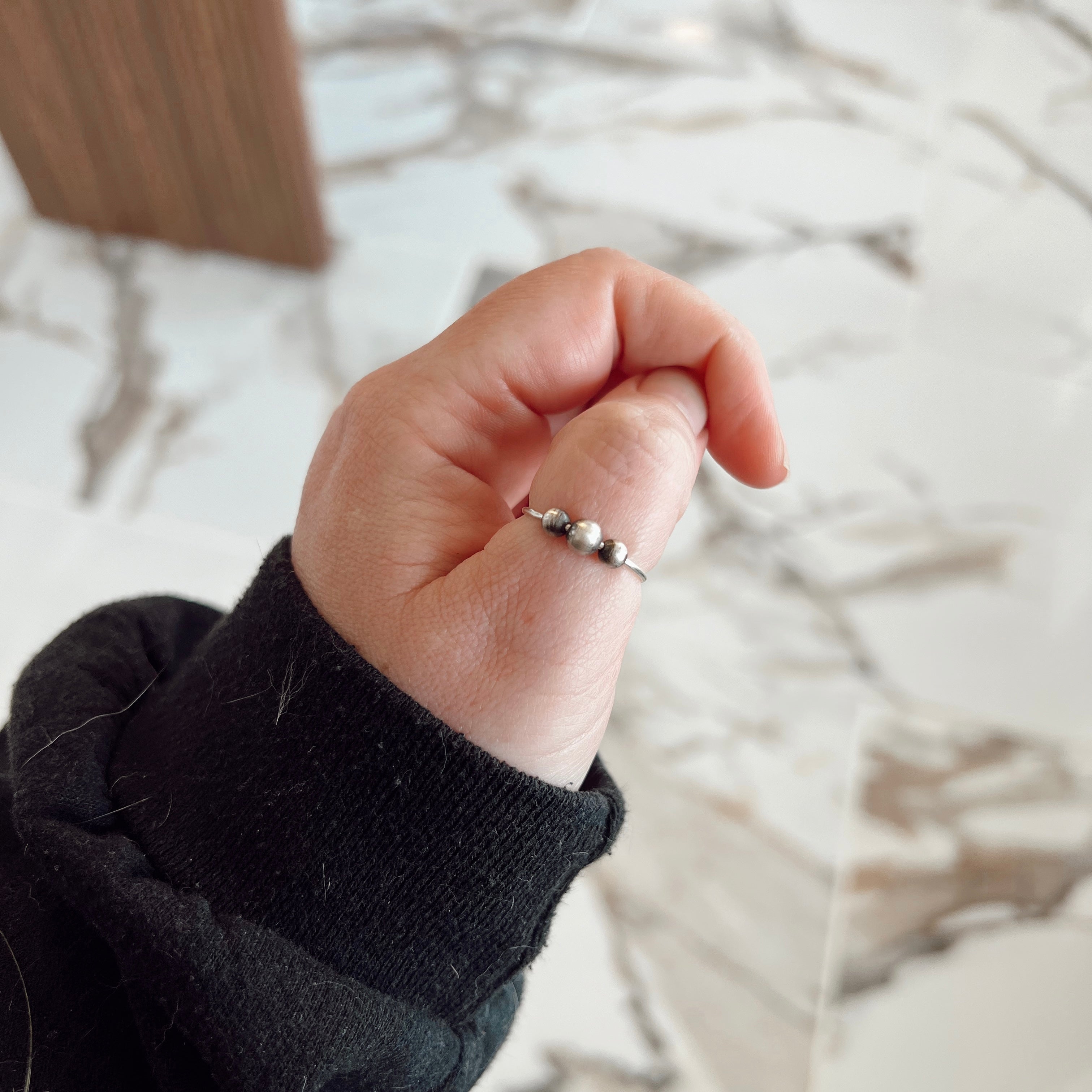 Navajo Pearl Fidget Stacking Ring // Made to Order