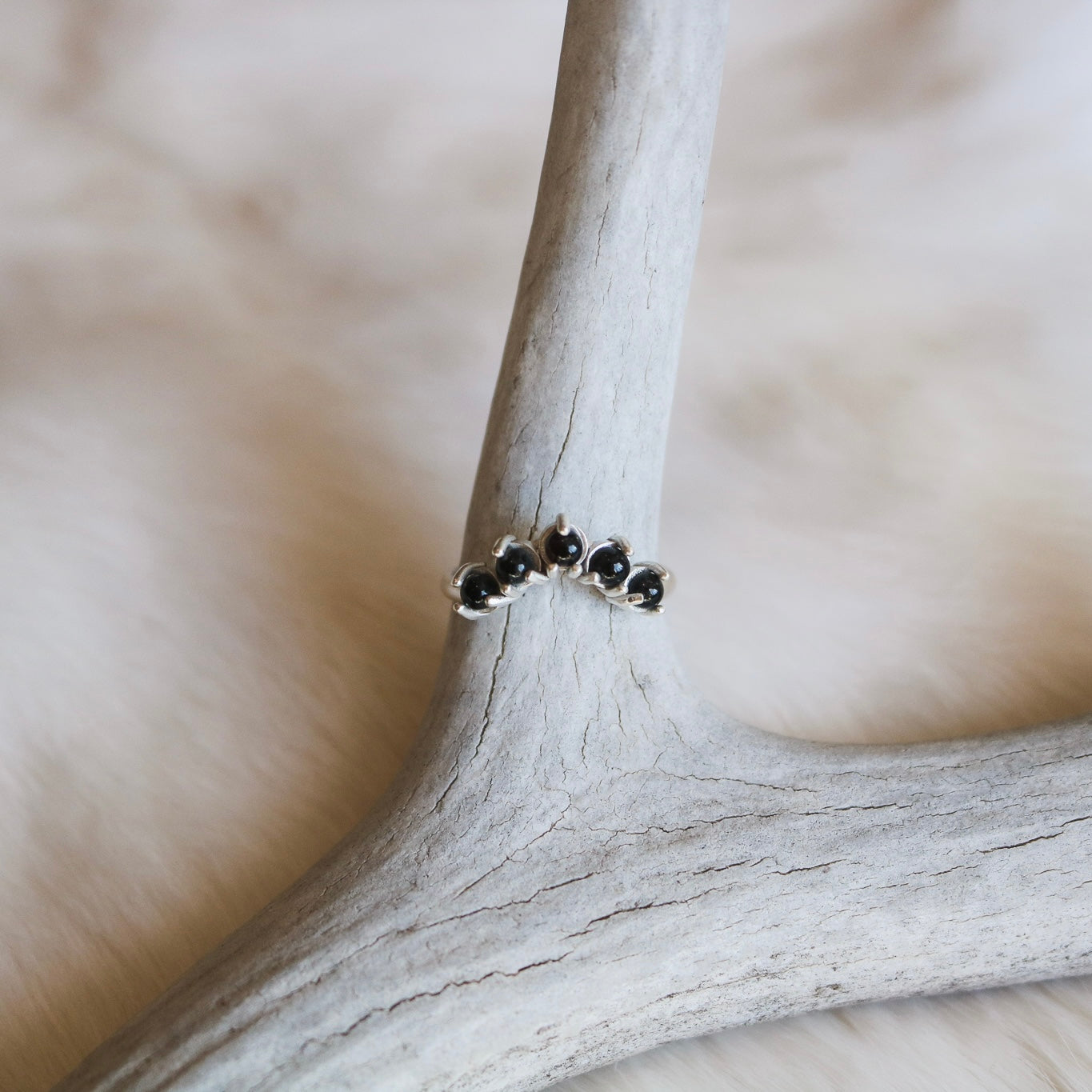 'Arabella' Curved Onyx Ring // Made to Order