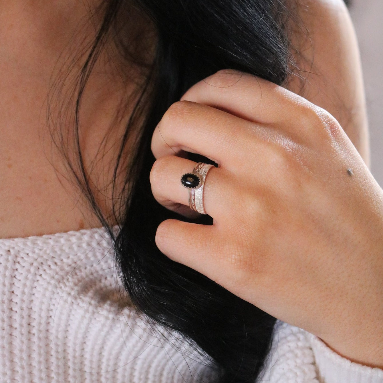Durango Stacking Ring Set in Onyx