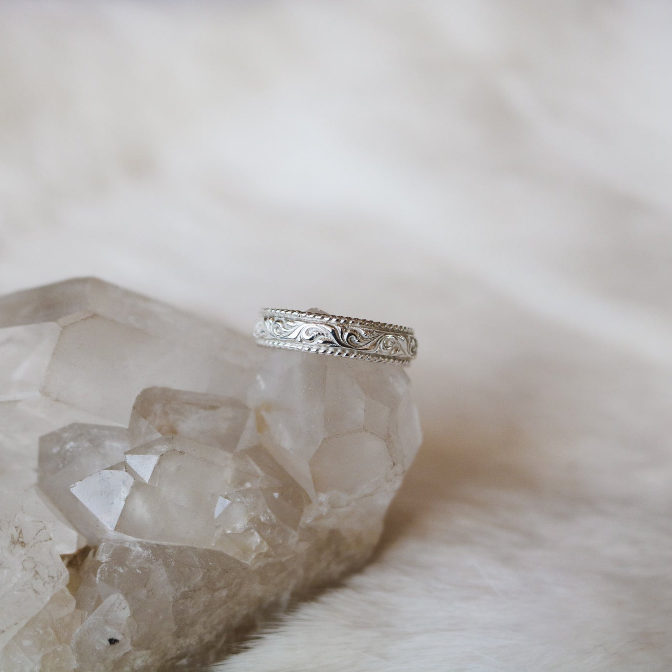 'Oak Ridge' Women's Western Tooled Stacking Ring Band // Made to Order