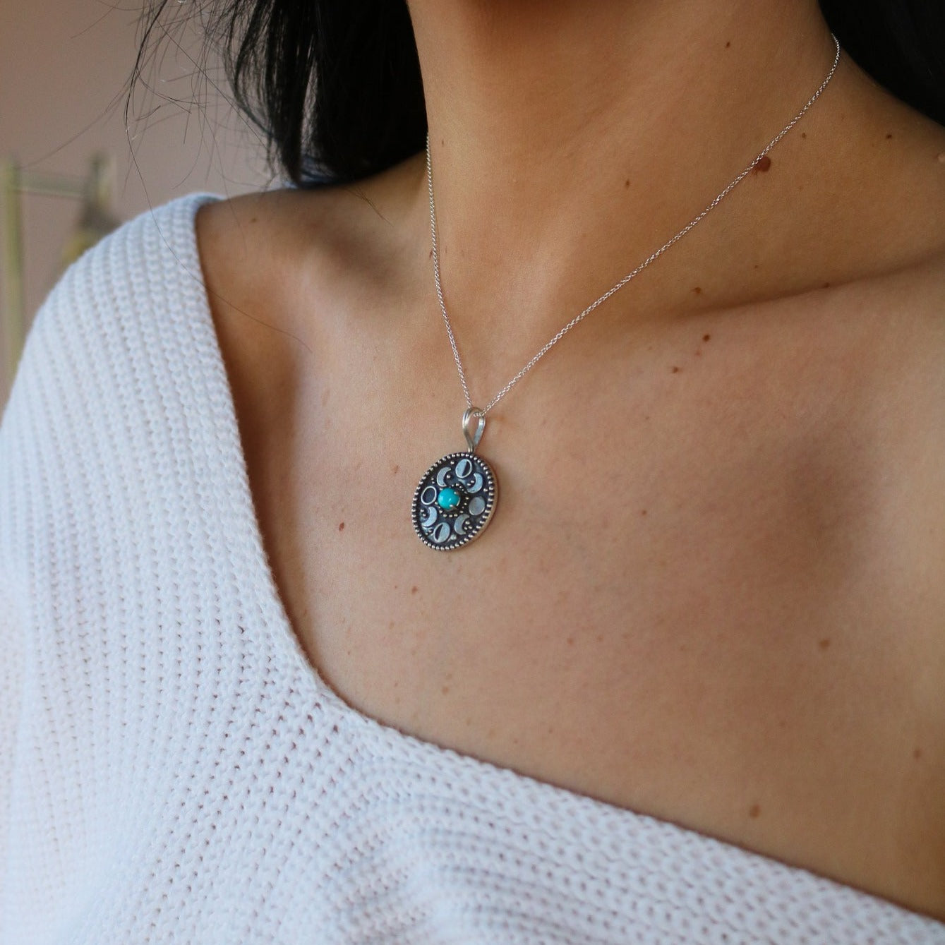 Moon Phases Medallion Charm/Necklace