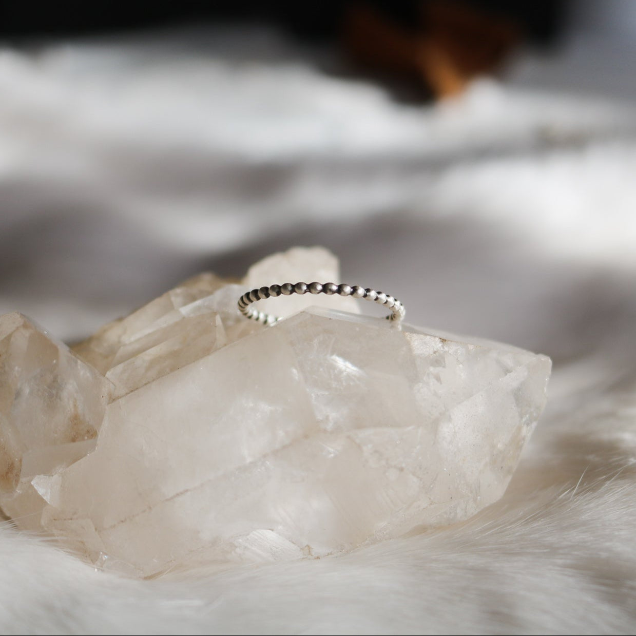 June Beaded Stacking Ring // Made to Order