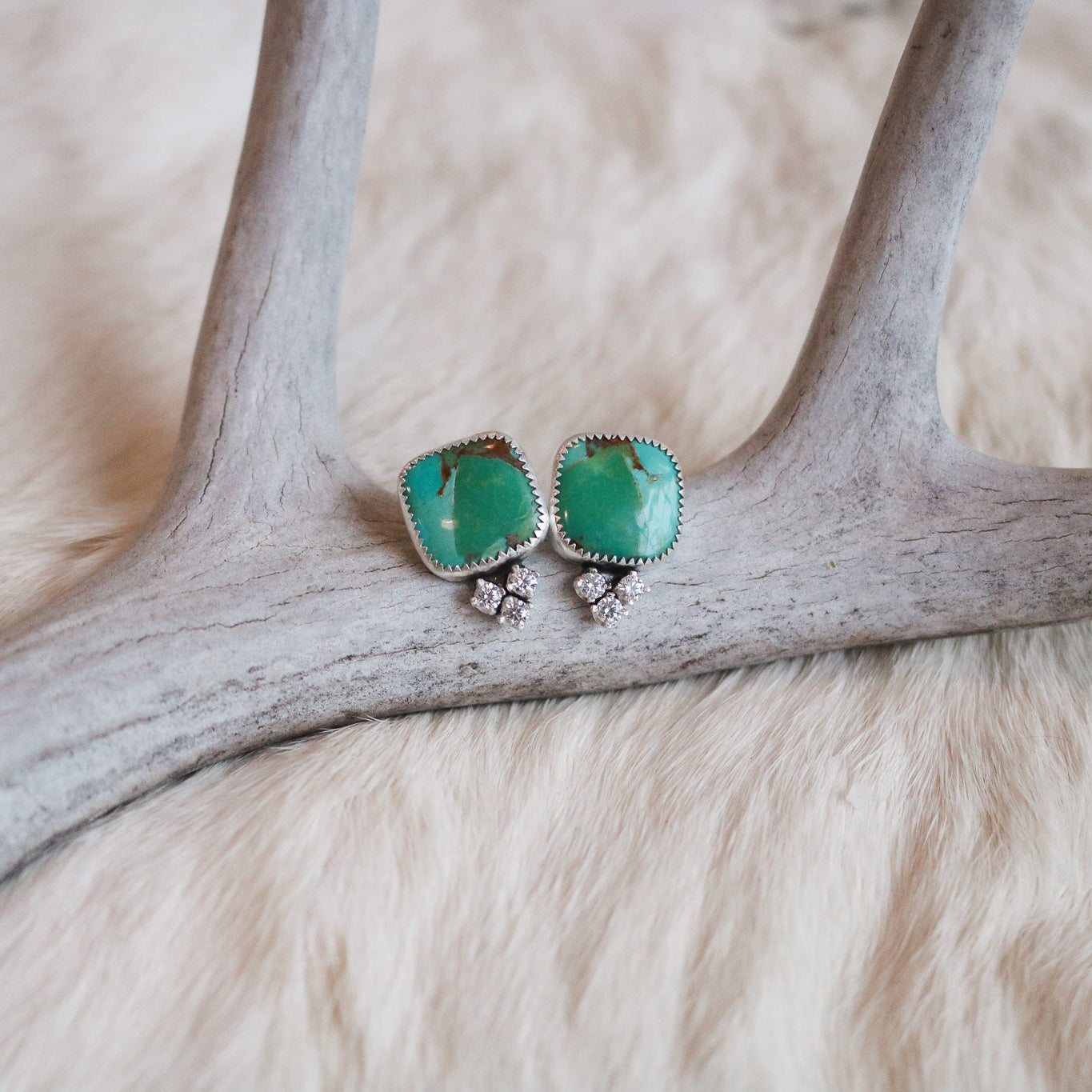 Turquoise & Diamond Earrings II // One of a Kind