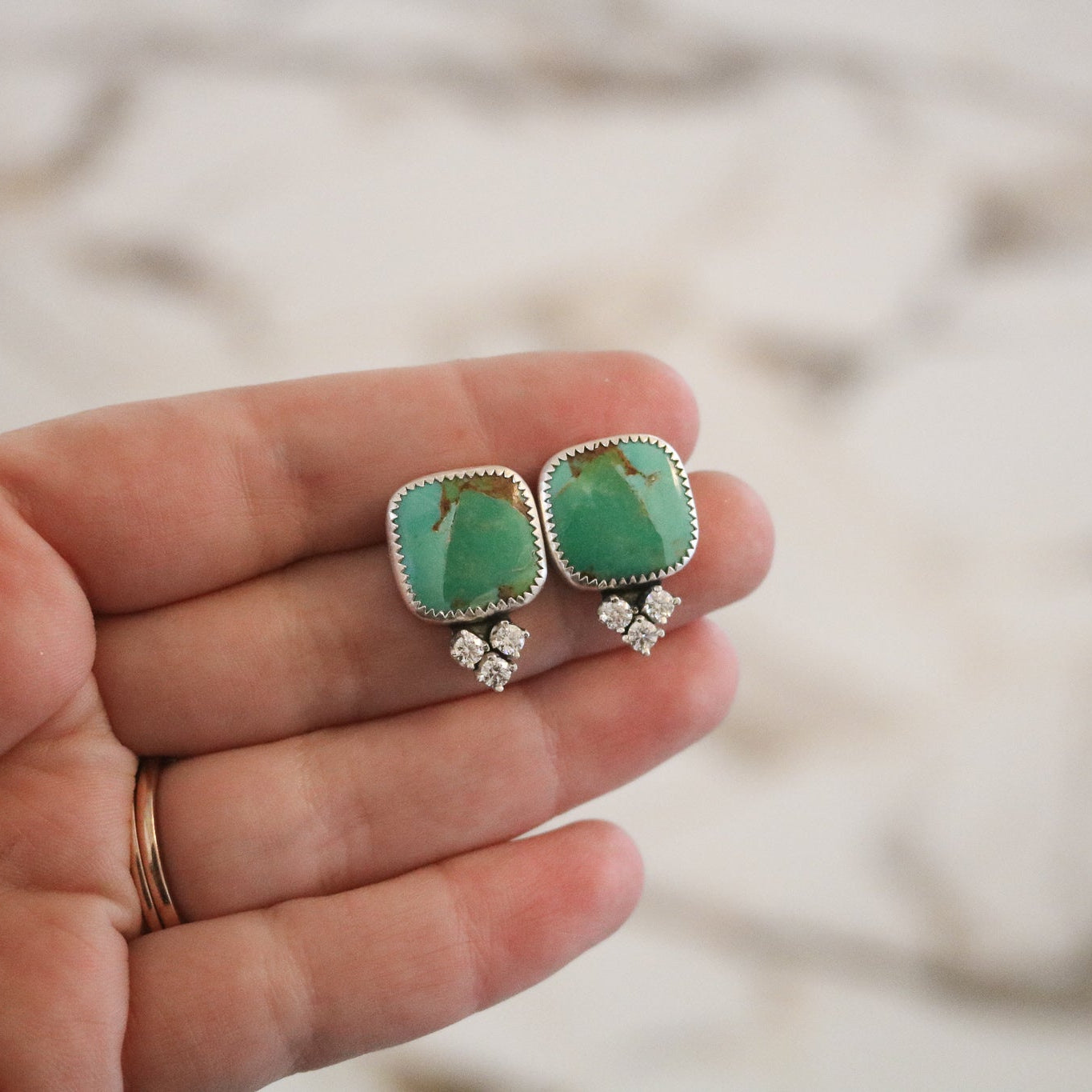 Turquoise & Diamond Earrings II // One of a Kind