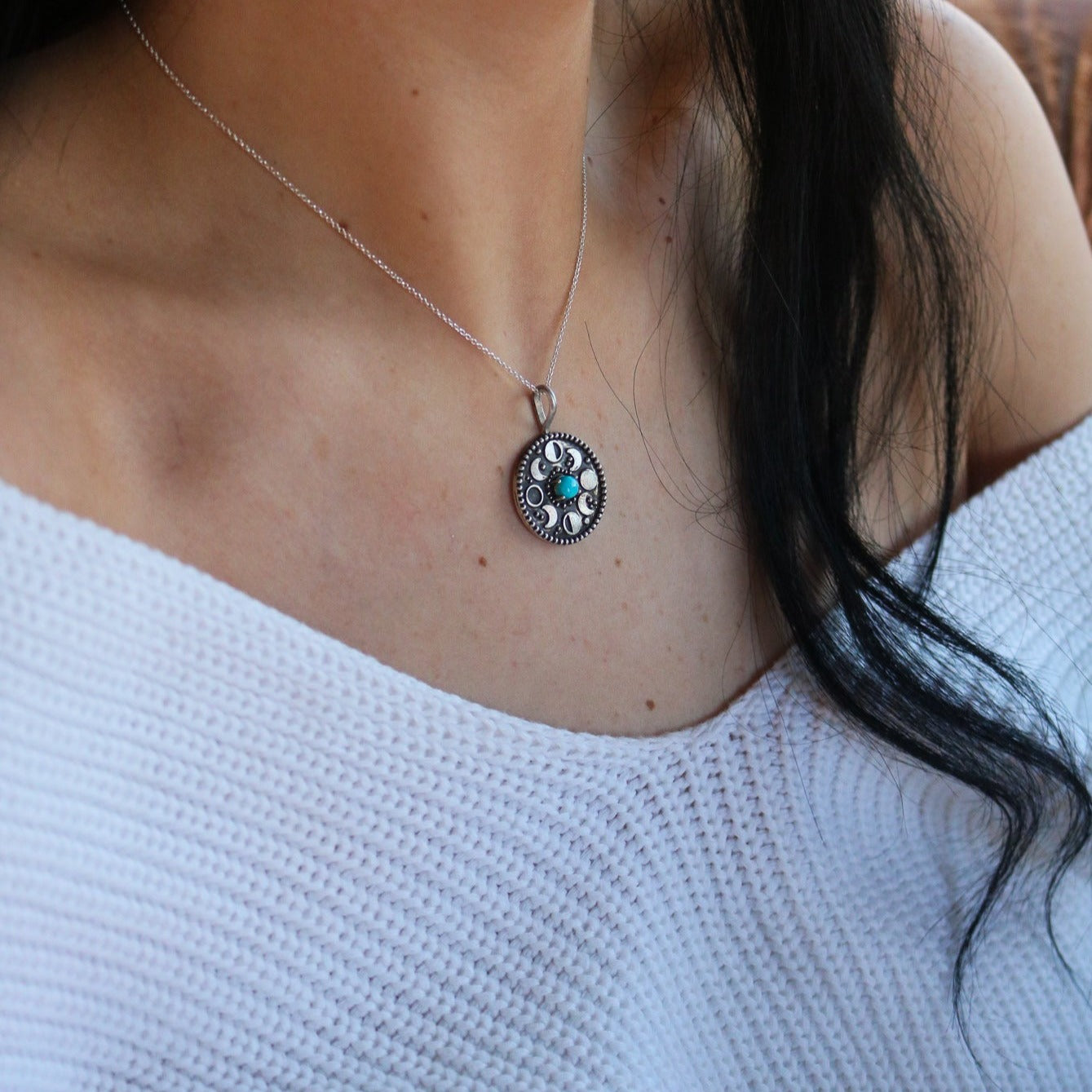 Moon Phases Medallion Charm/Necklace