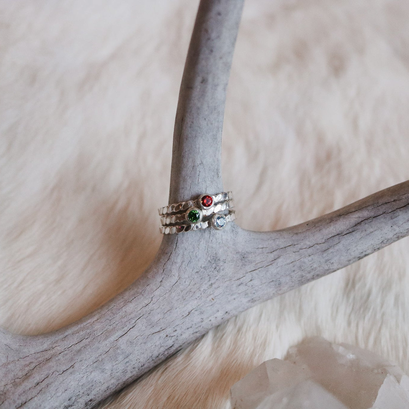 Dainty Birthstone Ring in Sterling Silver // Made to Order