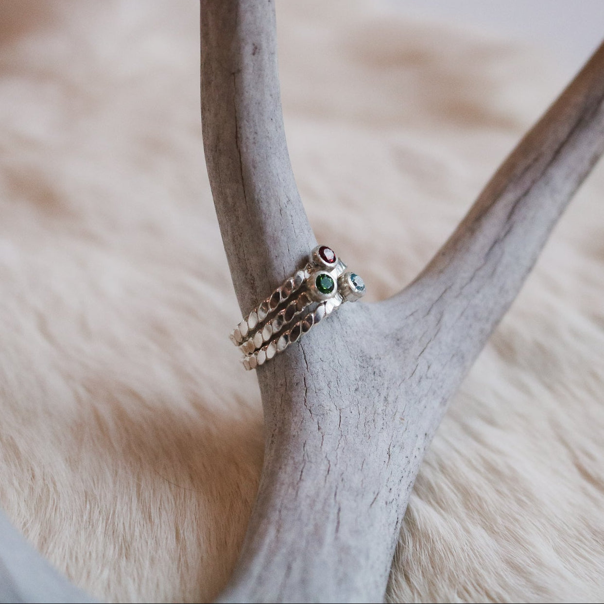 Dainty Birthstone Ring in Sterling Silver // Made to Order