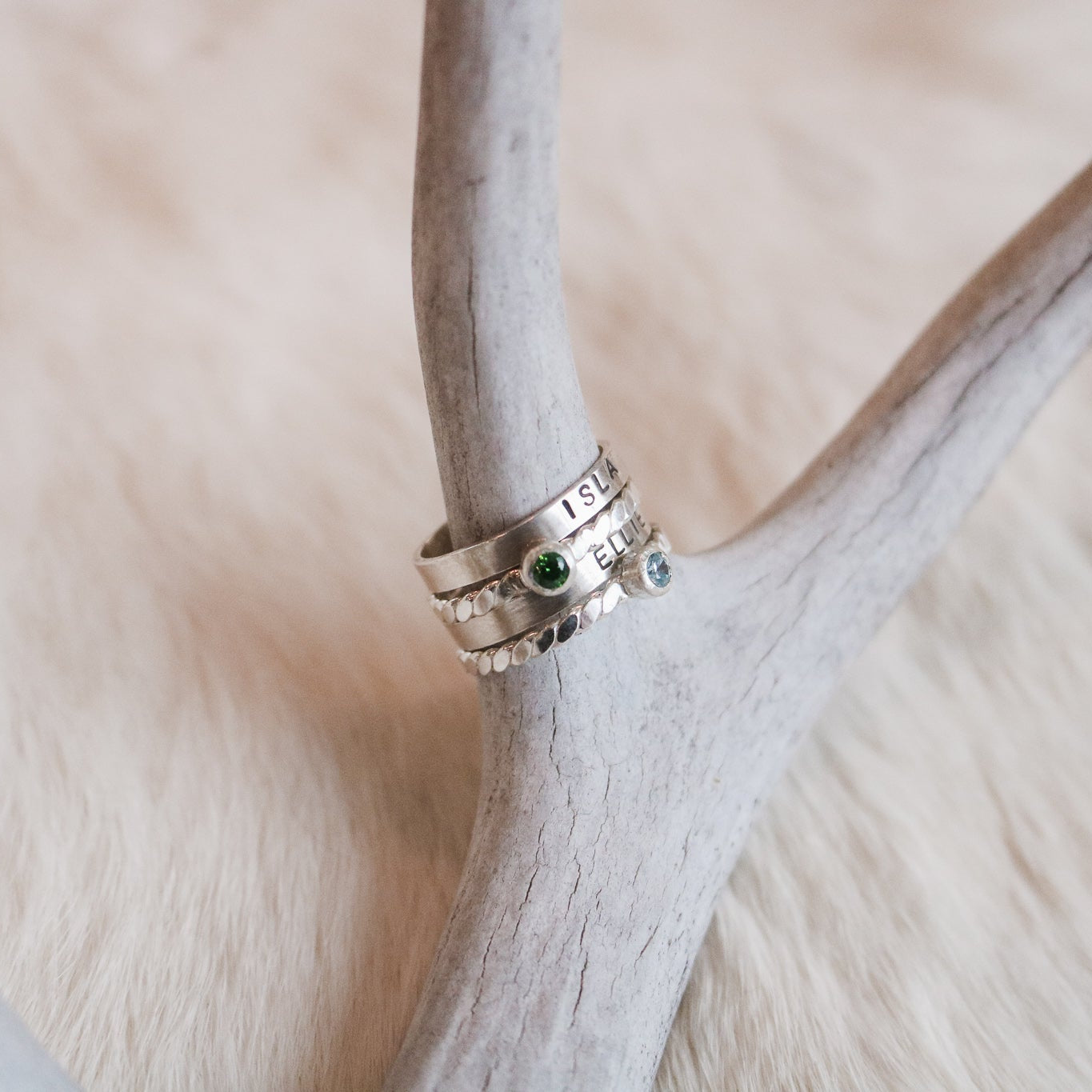 Dainty Birthstone Ring in Sterling Silver // Made to Order