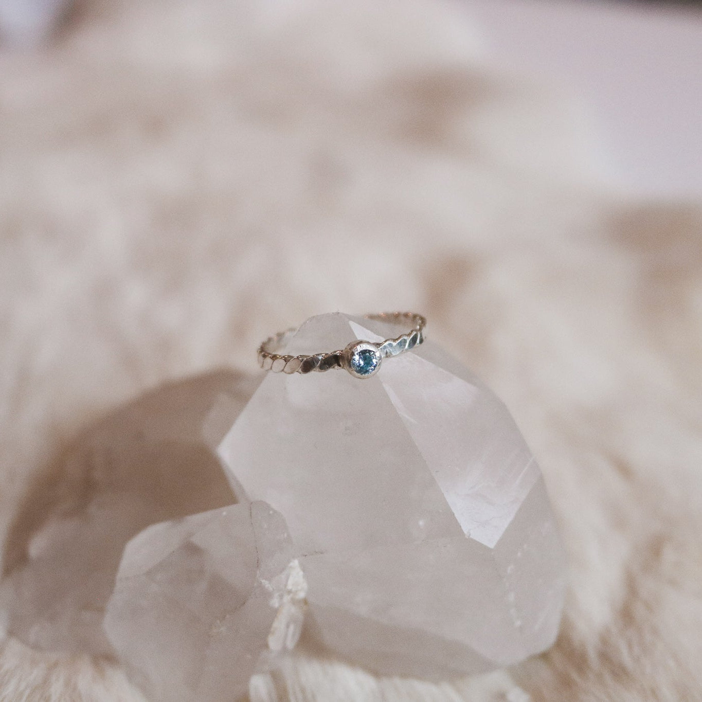 Dainty Birthstone Ring in Sterling Silver // Made to Order
