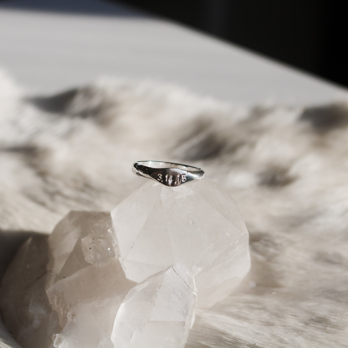 Commemorative Date Signet Stacking Ring // Made to Order