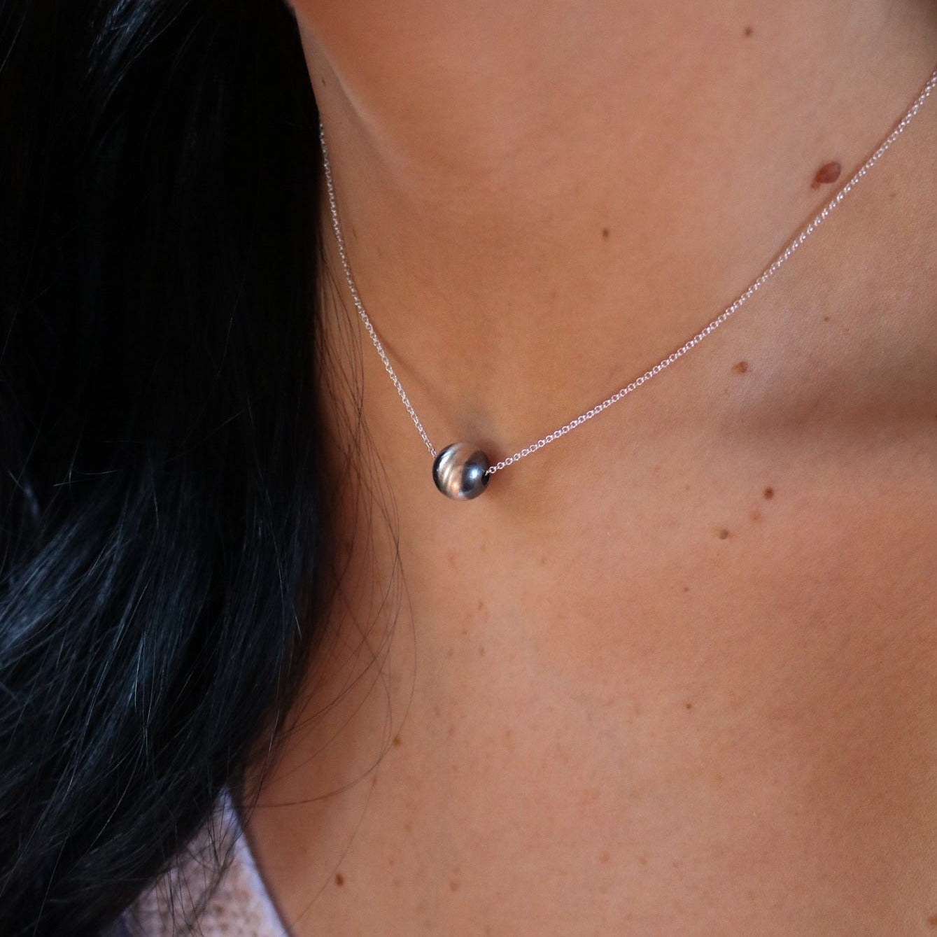 Cimarron // Sterling Silver Navajo Pearl Necklace