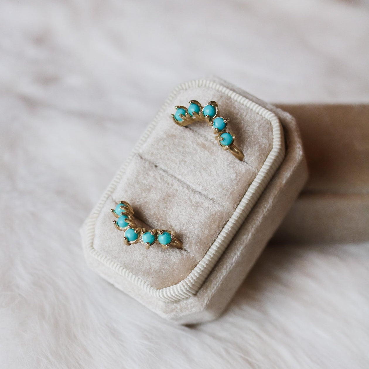 'Arabella' Curved Turquoise Ring // Made to Order