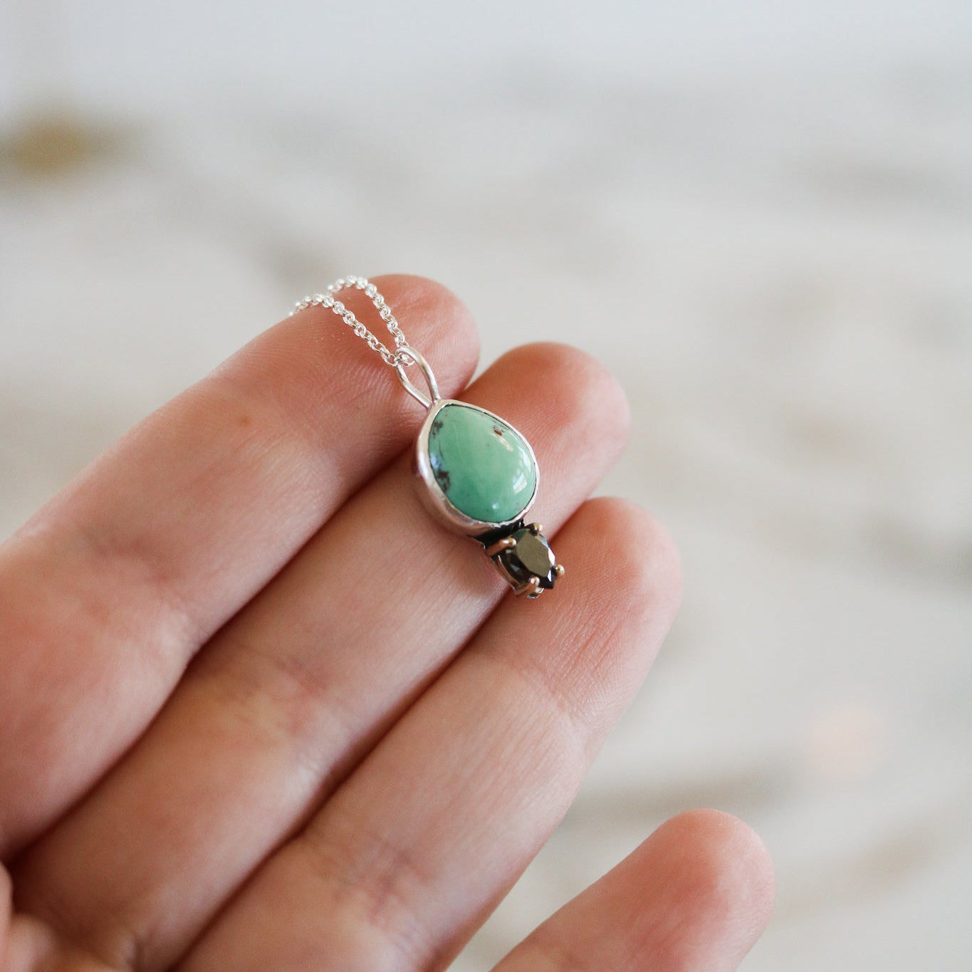 Turquoise & Diamond Necklace I // One of a Kind