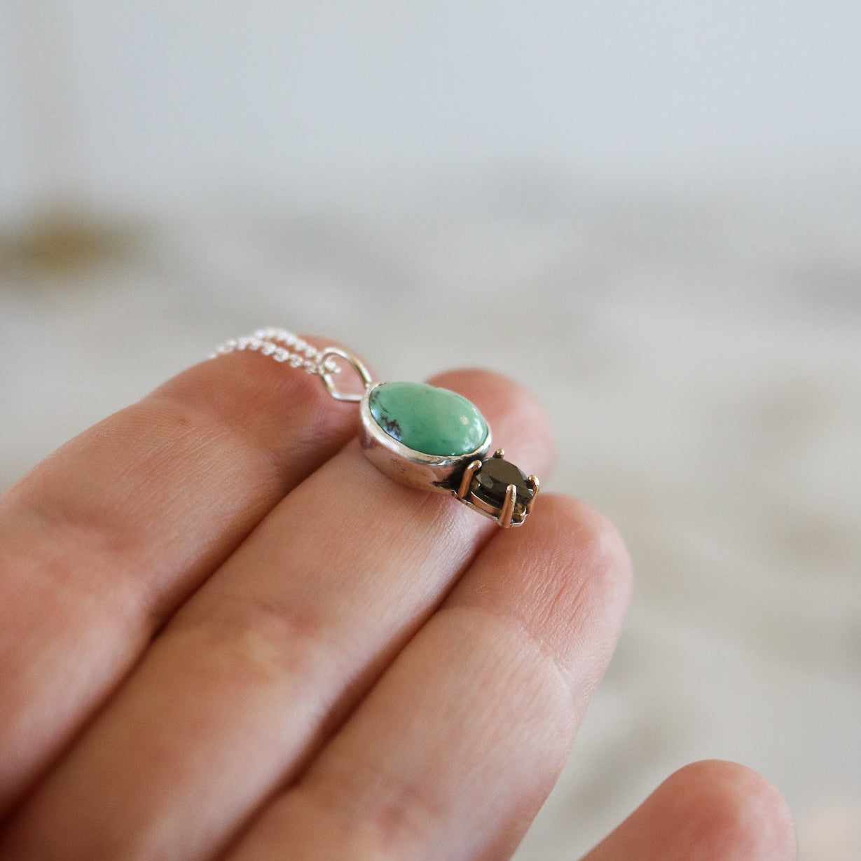 Turquoise & Diamond Necklace I // One of a Kind