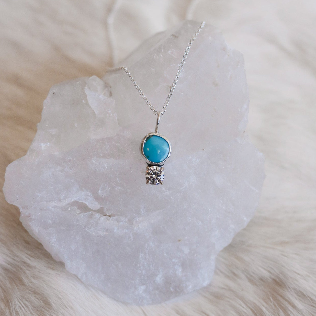 Turquoise & Diamond Necklace II // One of a Kind