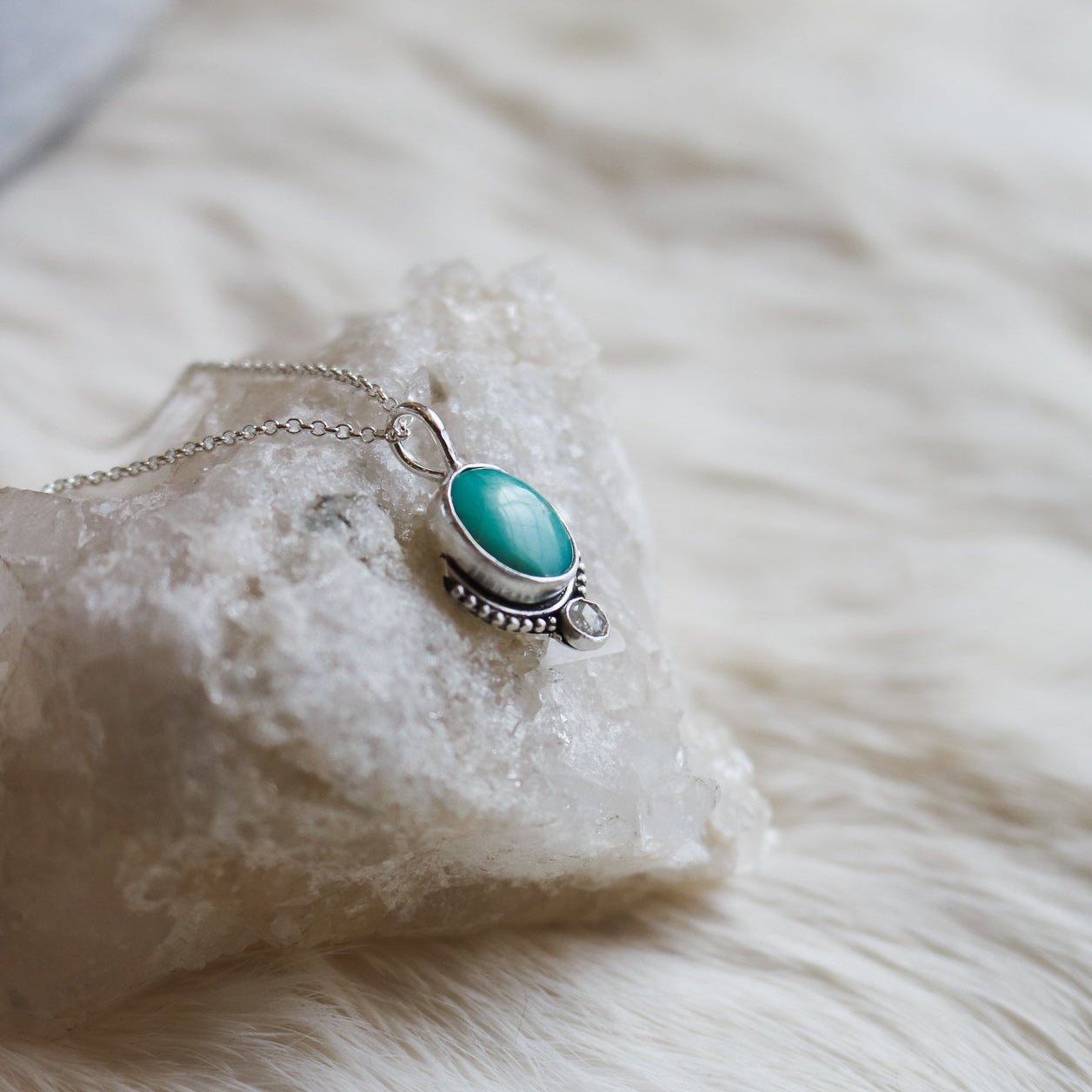 Turquoise & Diamond Necklace V // One of a Kind