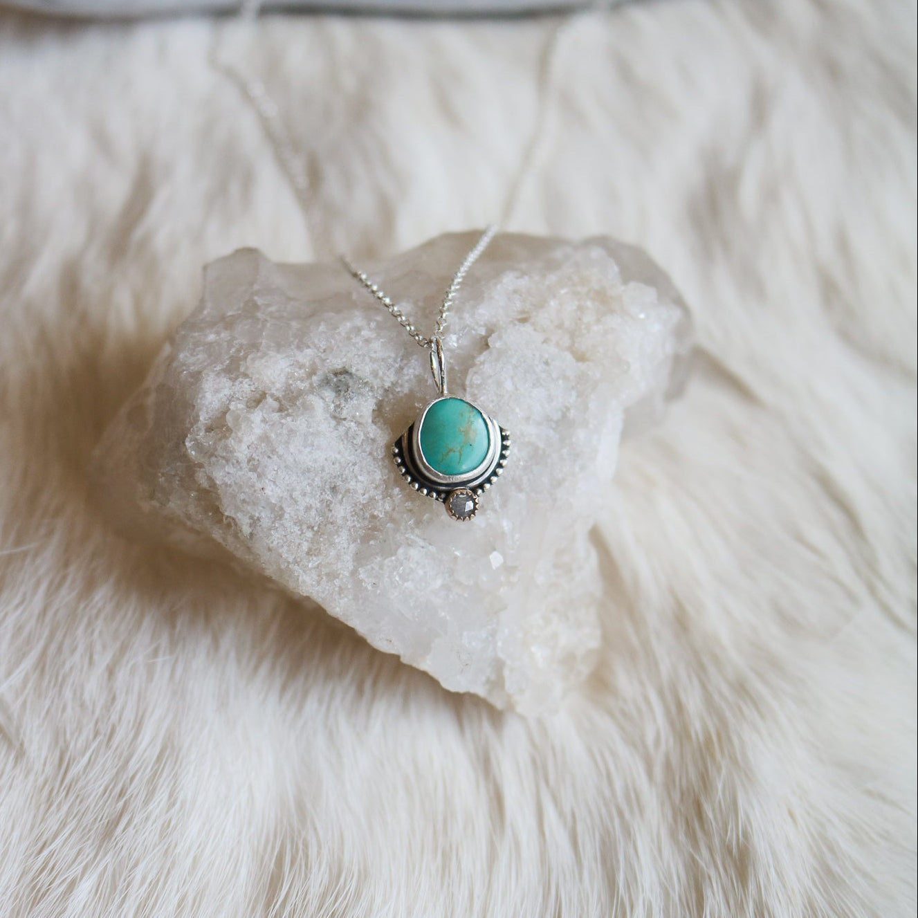 Turquoise & Diamond Necklace VI // One of a Kind