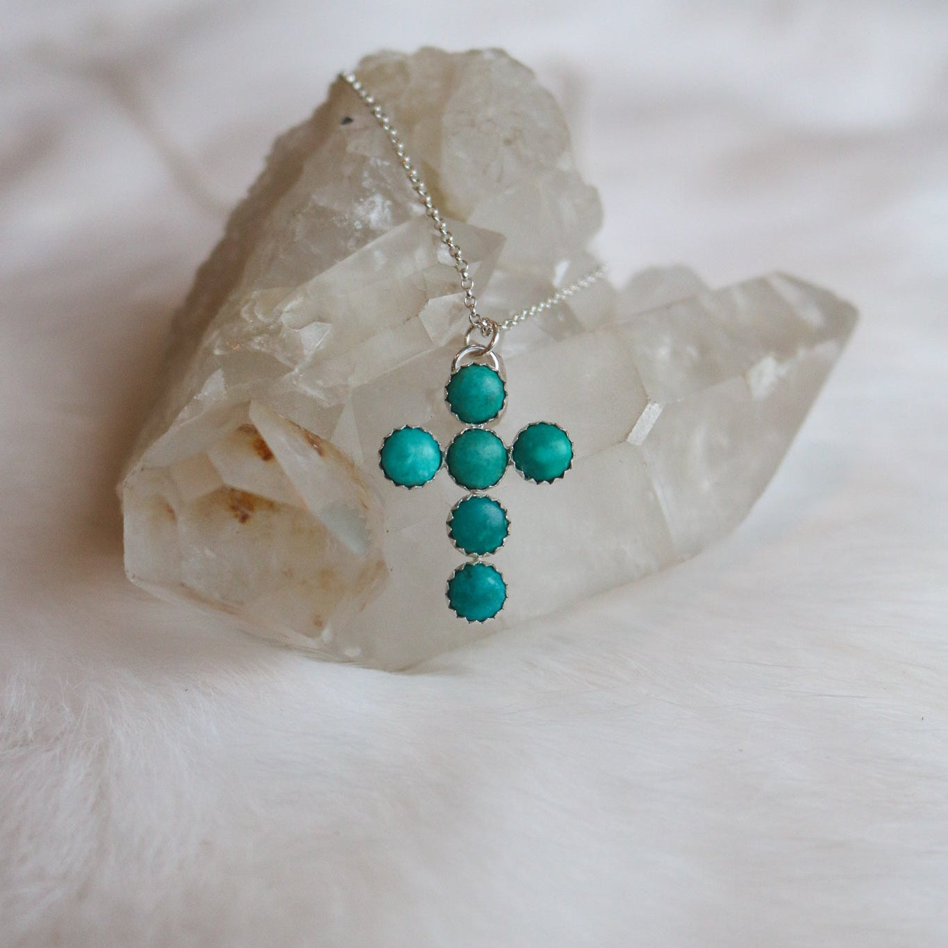 Cluster Cross Necklace