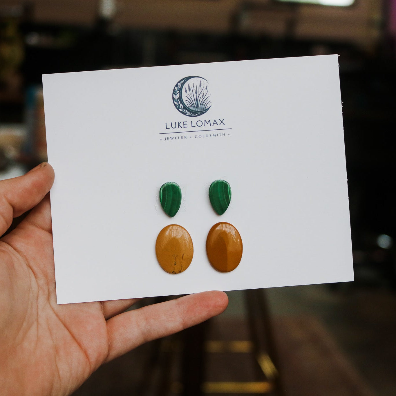 Malachite + Jasper Drop Earrings Deposit // Custom Build + Made to Order