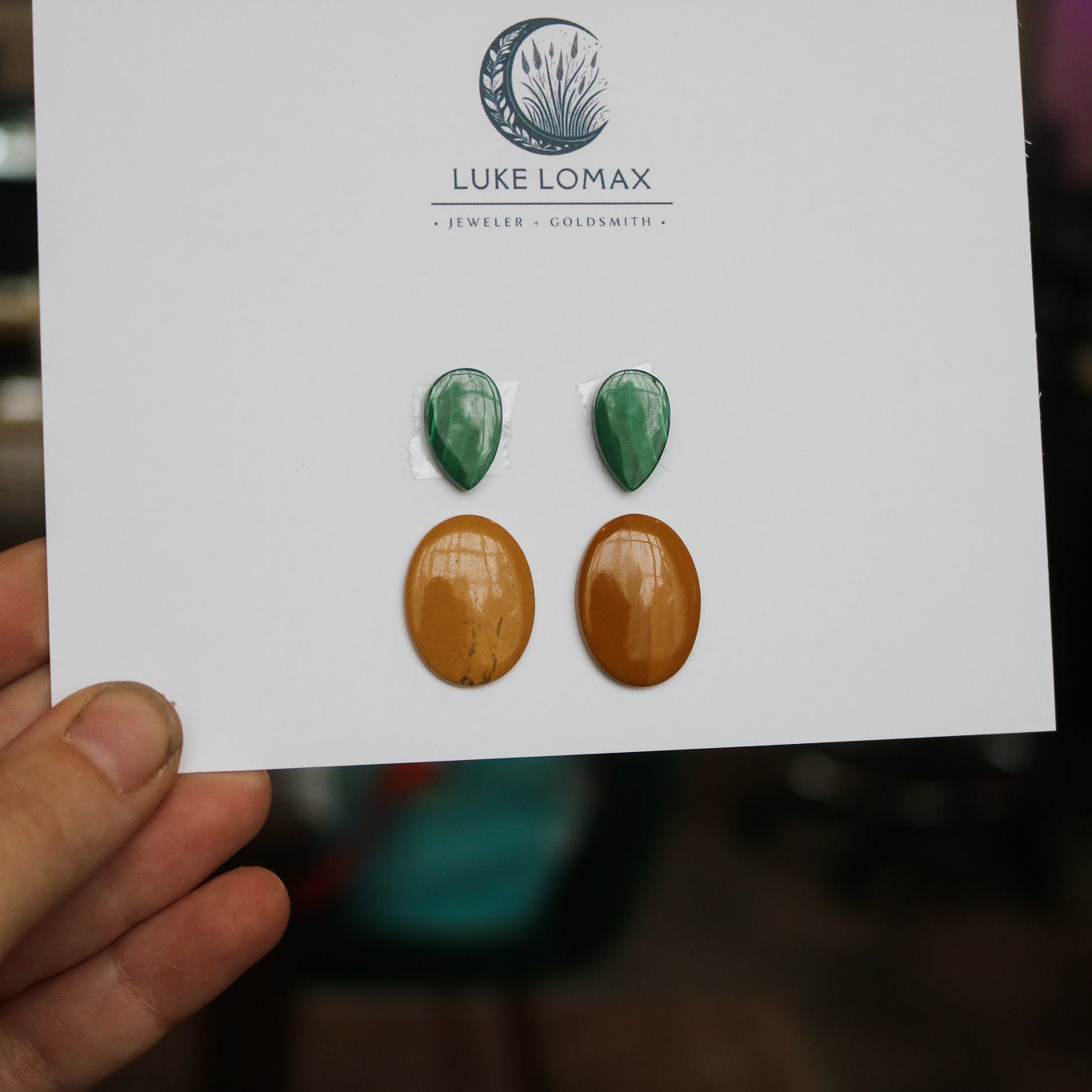 Malachite + Jasper Drop Earrings // Custom Build + Made to Order