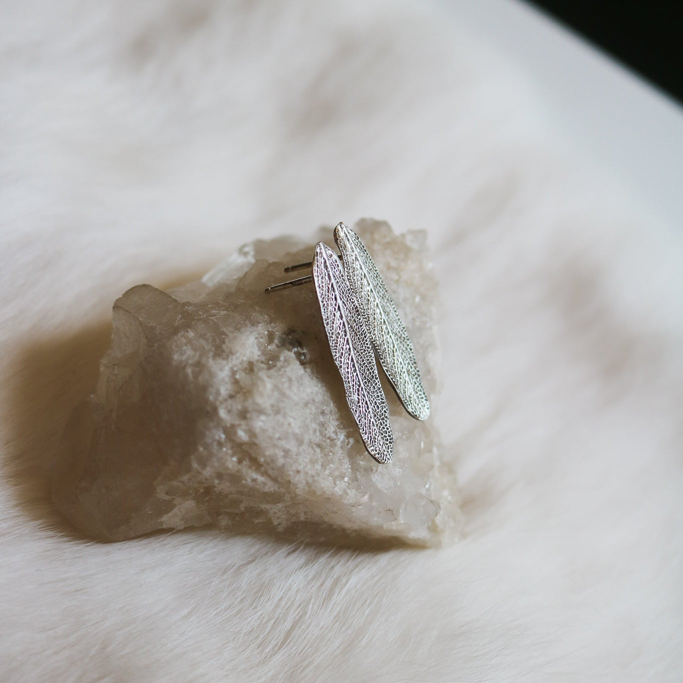 Sterling Sage Leaf Studs // One of a Kind