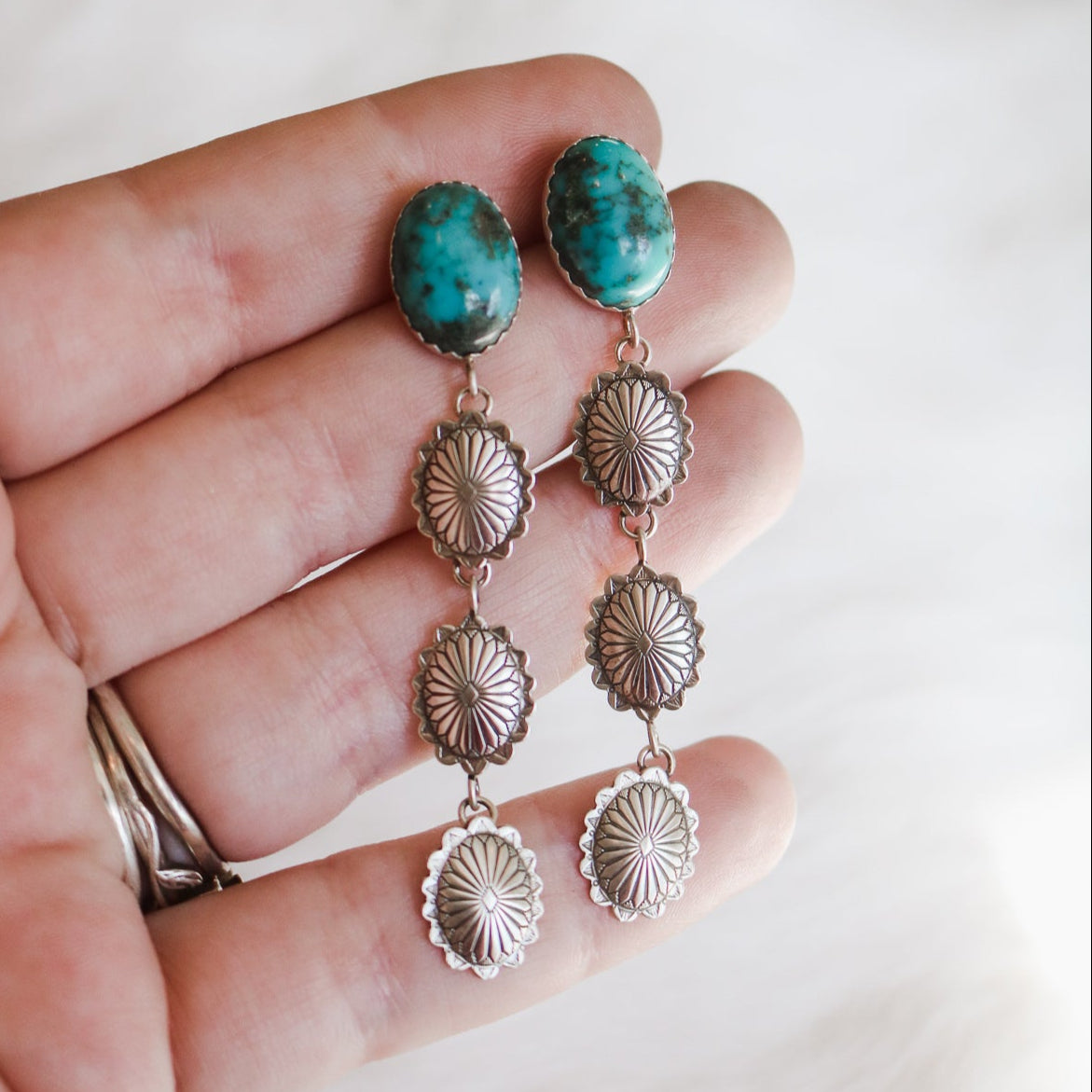 Turquoise + Concho Drop Earrings // One of a Kind