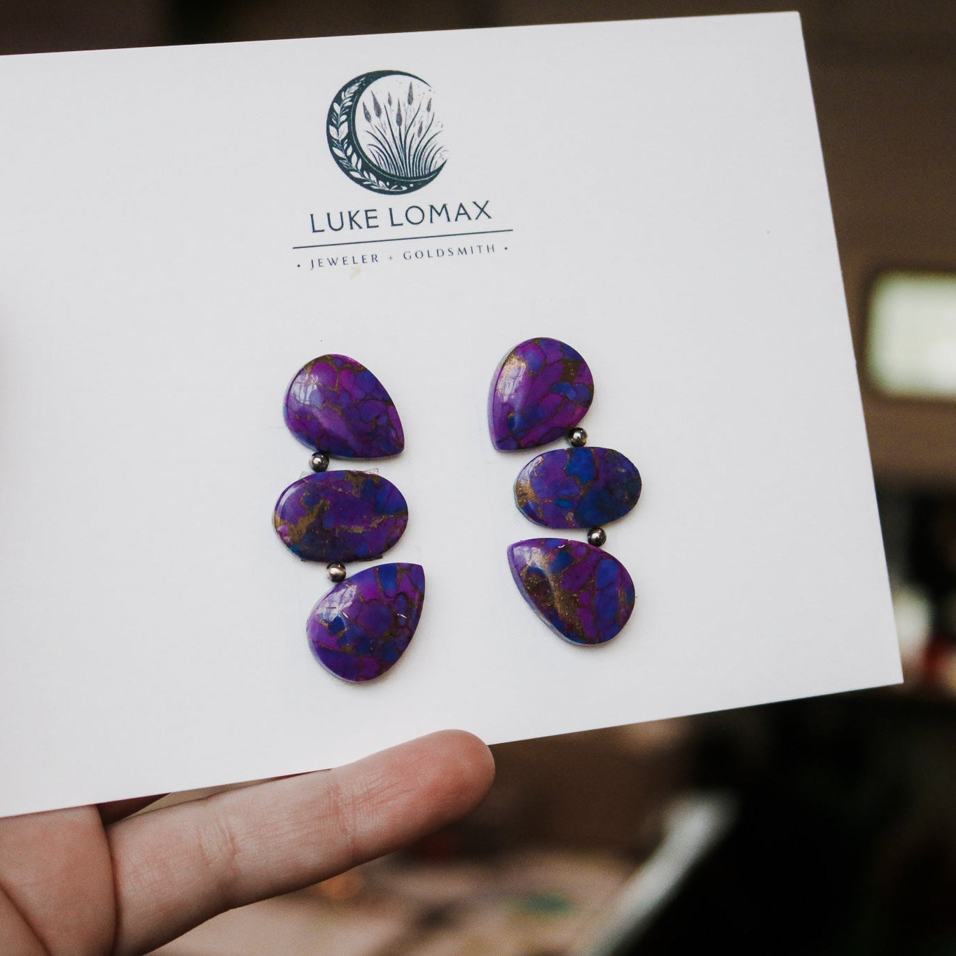 Purple Mojave Statement Earring Deposit // Custom Build + Made to Order