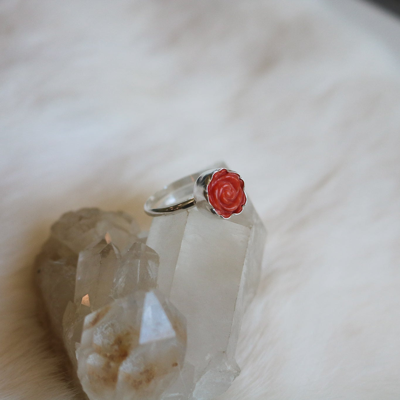 'Oklahoma Rose' Spiny Oyster Ring // Made to Order