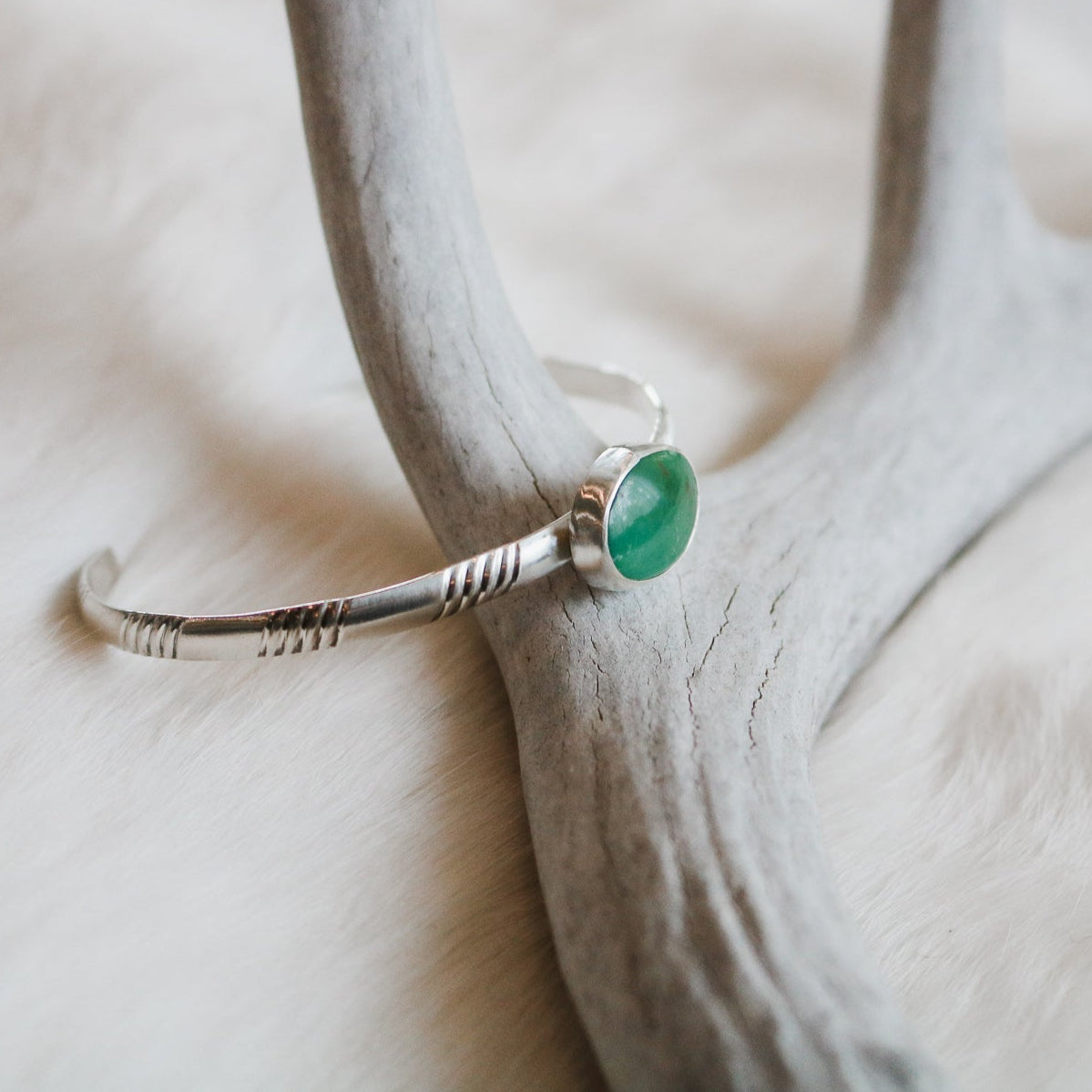 American Turquoise Stacking Cuff 6-6.5" Wrist // One of a Kind