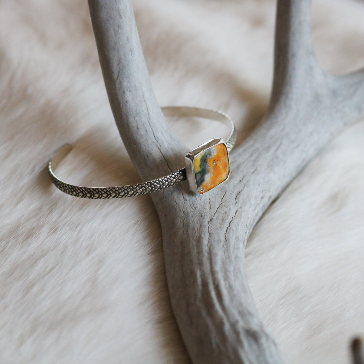 Bumblebee Jasper Stacking Cuff 7-7.5" Wrist // One of a Kind