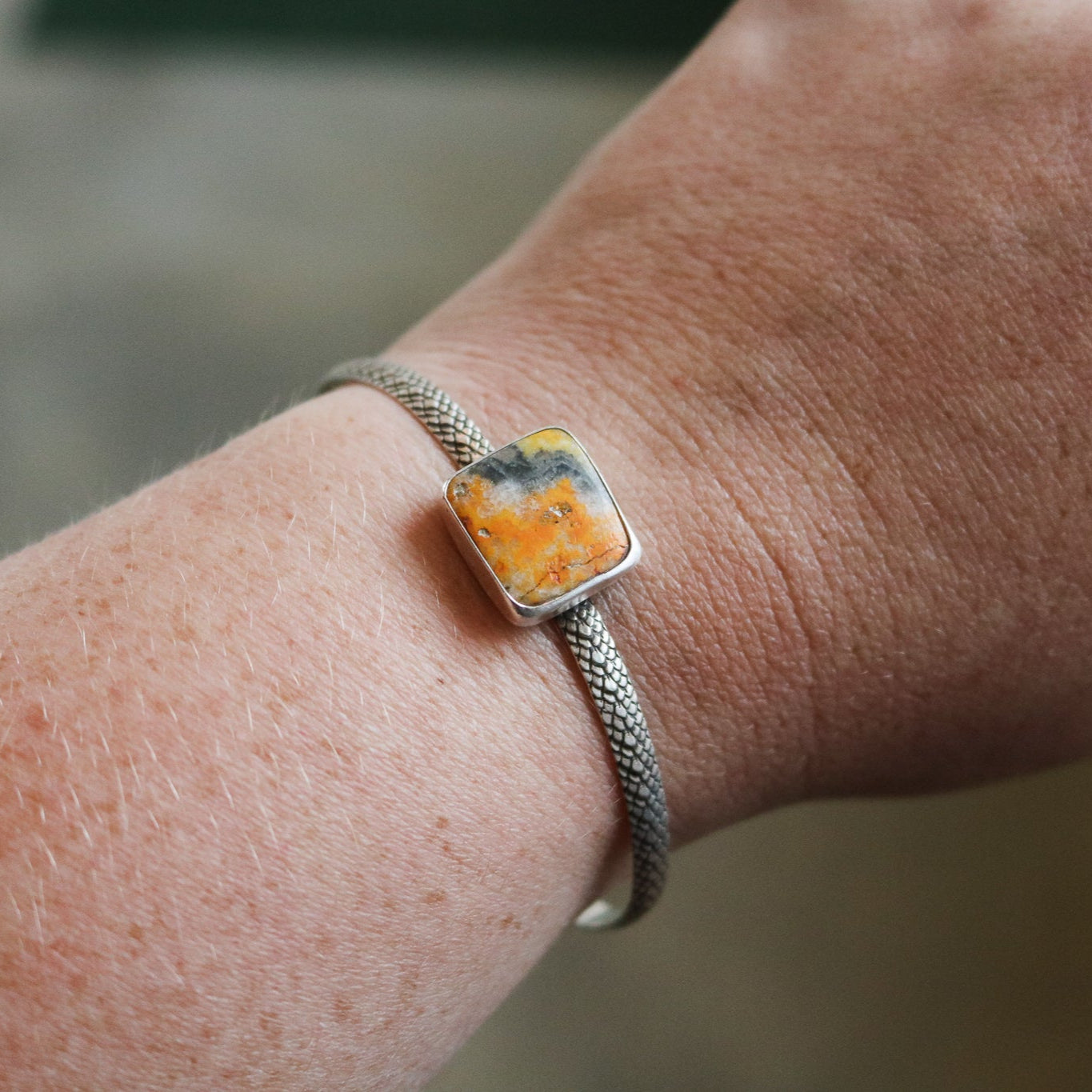 Bumblebee Jasper Stacking Cuff 7-7.5" Wrist // One of a Kind