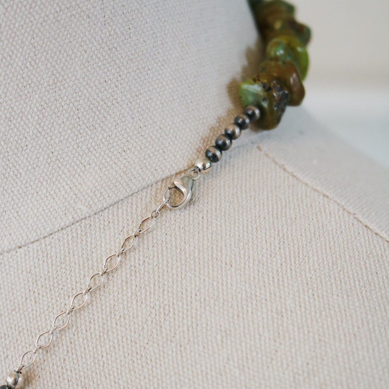 Green Hubei Turquoise Beaded Statement Necklace // One of a Kind