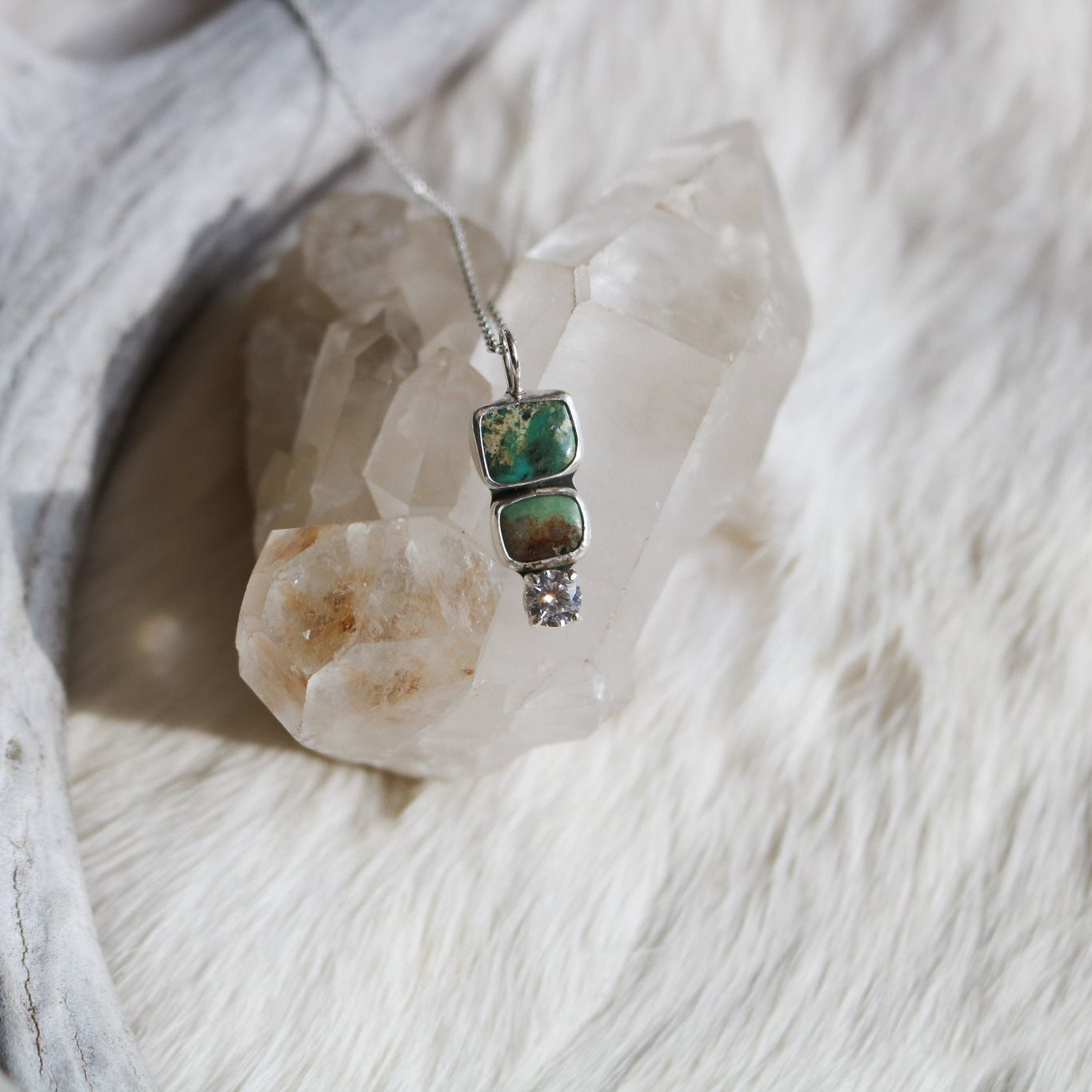 'Catalina' Turquoise & Diamond Necklace // One of a Kind