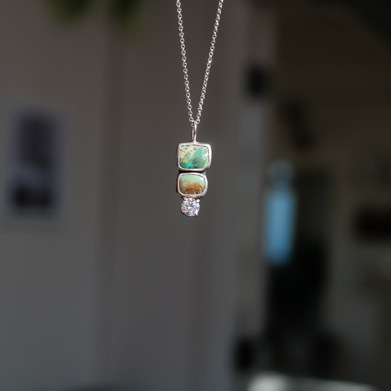'Catalina' Turquoise & Diamond Necklace // One of a Kind