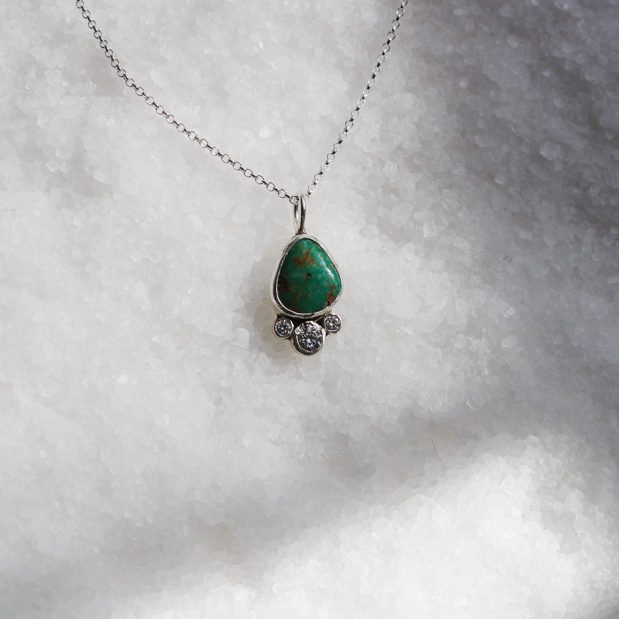 'Rogue' Turquoise & Diamond Necklace // One of a Kind