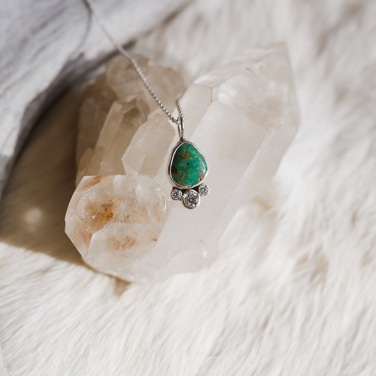 'Rogue' Turquoise & Diamond Necklace // One of a Kind