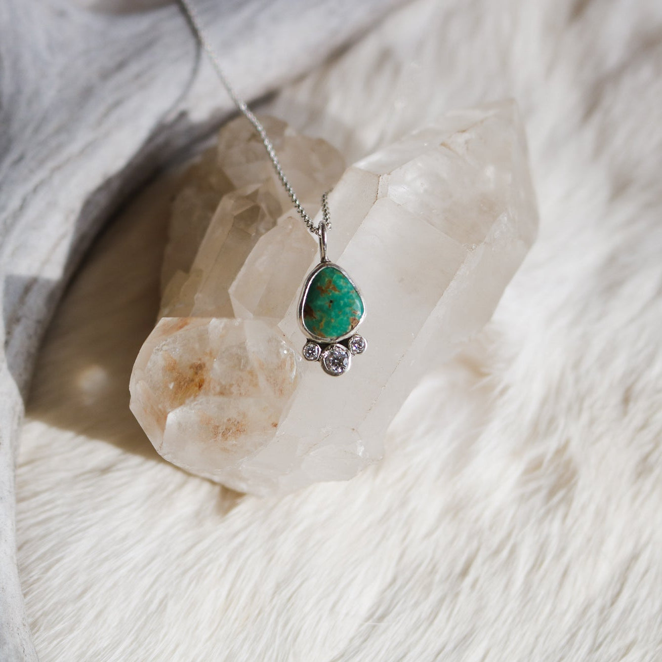 'Rogue' Turquoise & Diamond Necklace // One of a Kind