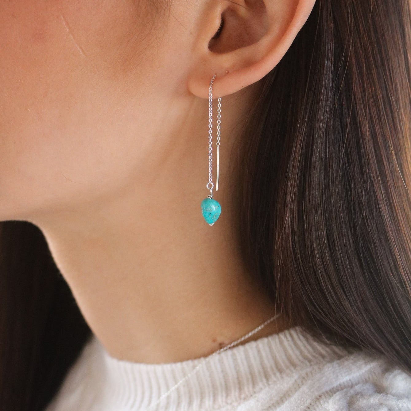Taos // Turquoise Threader Earrings