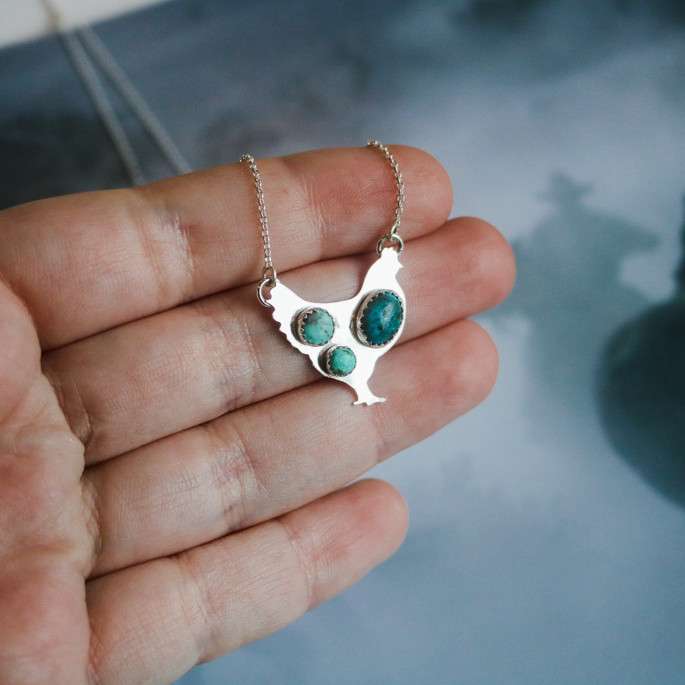 Chicken Silhouette Necklace // Made to Order