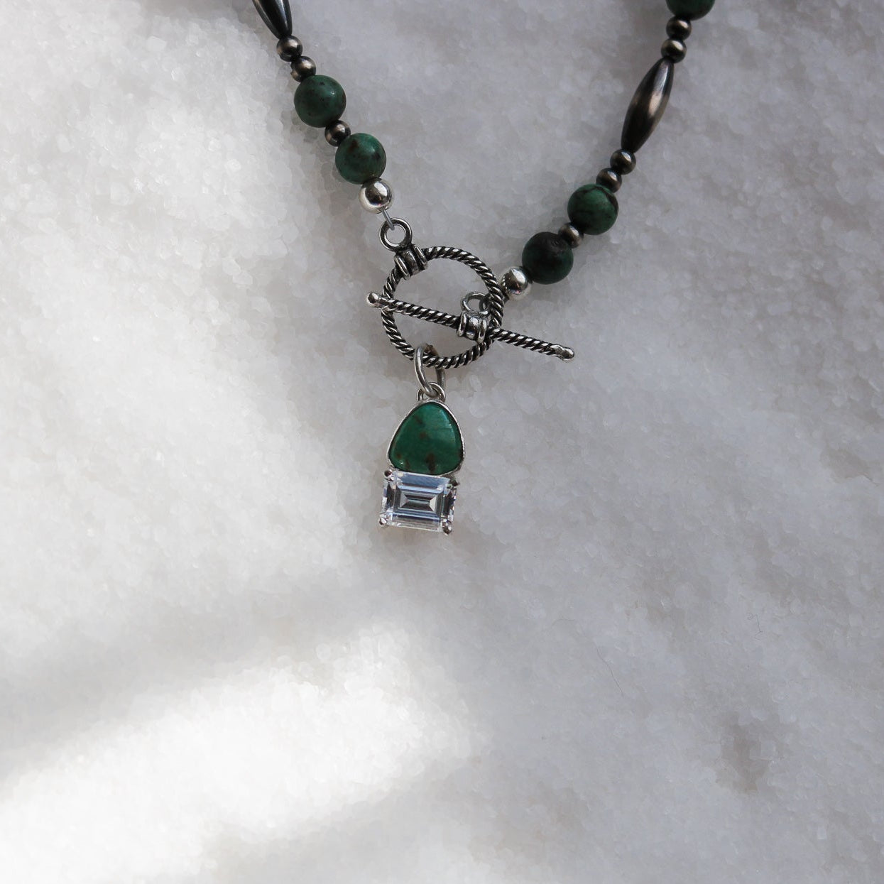 'Silverton' Turquoise + Diamond Necklace // One of a Kind