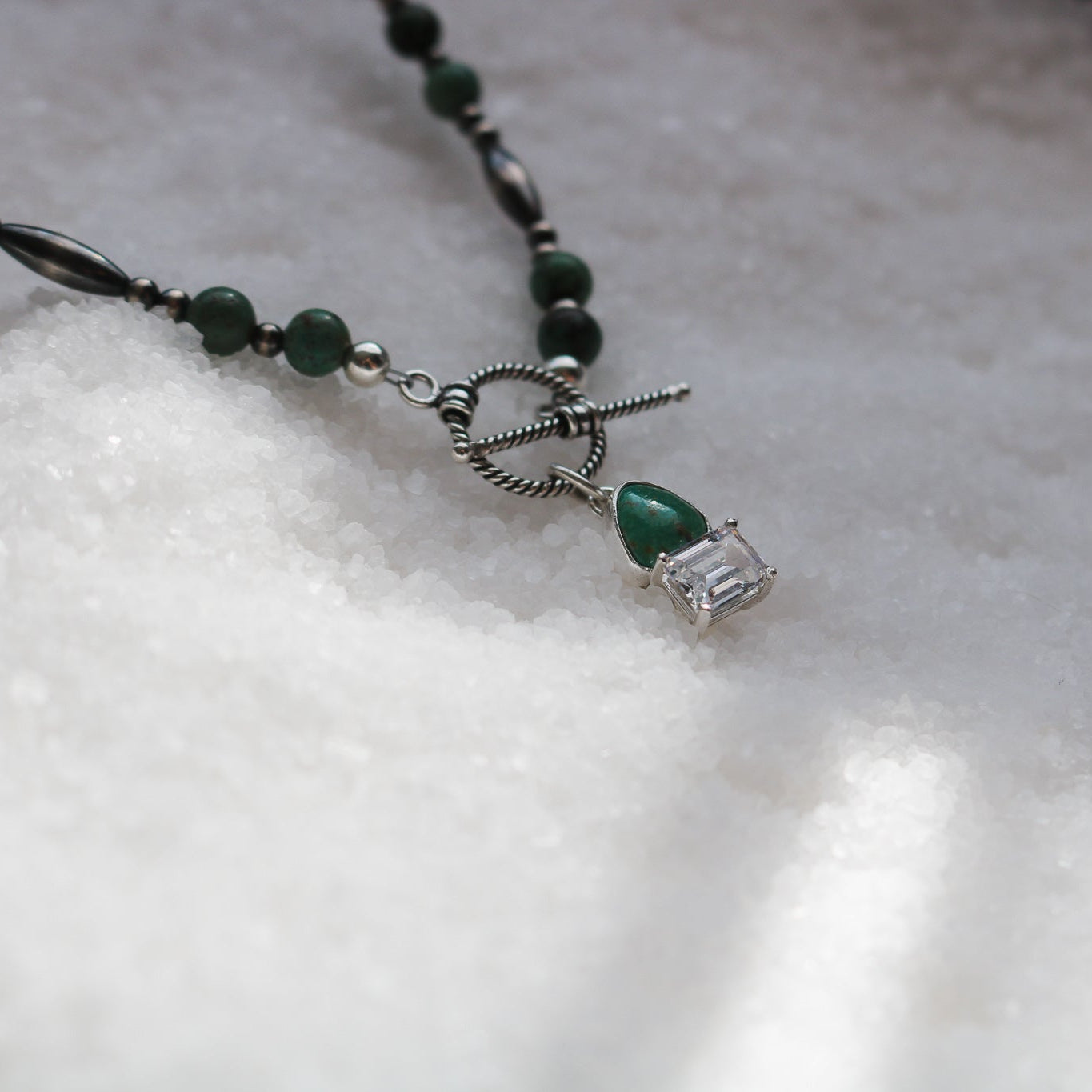 'Silverton' Turquoise + Diamond Necklace // One of a Kind