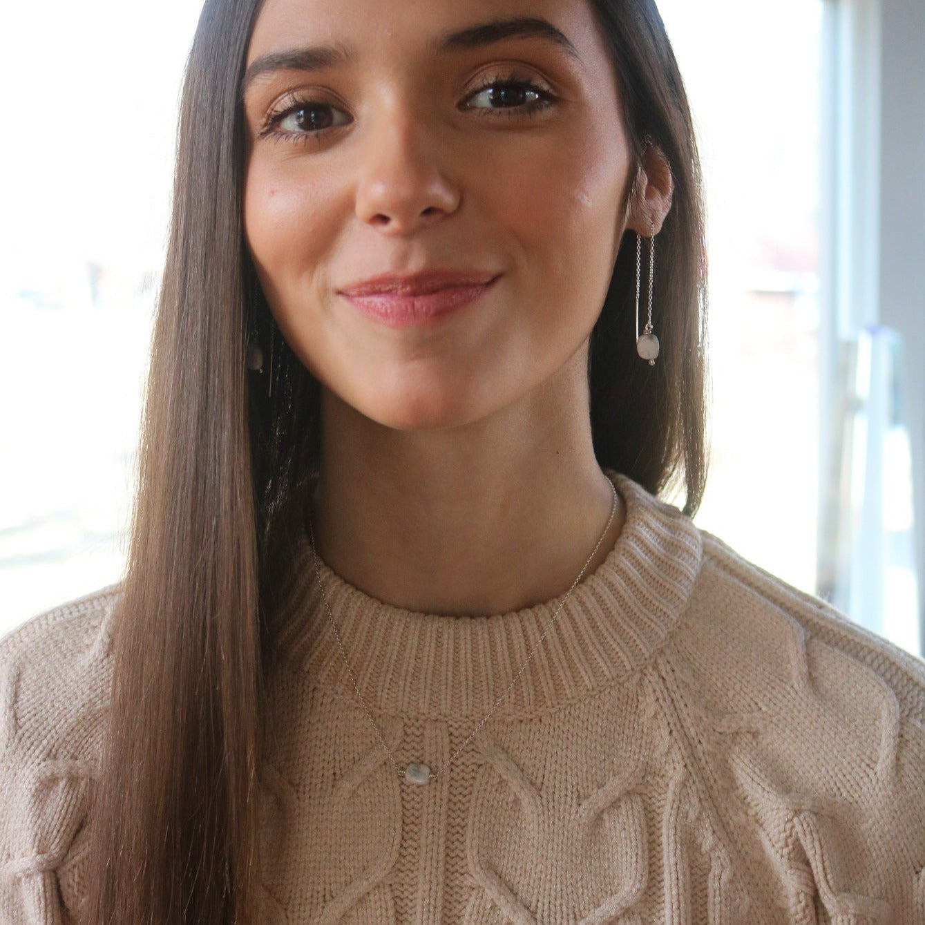 Vail // 'White Buffalo' Threader Earrings