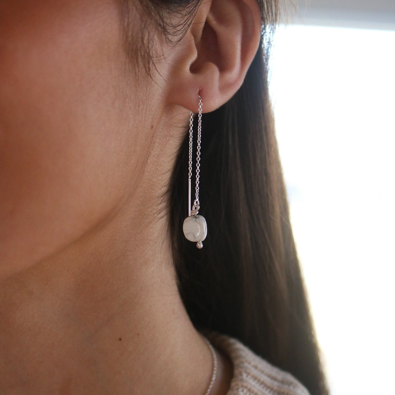 Vail // 'White Buffalo' Threader Earrings