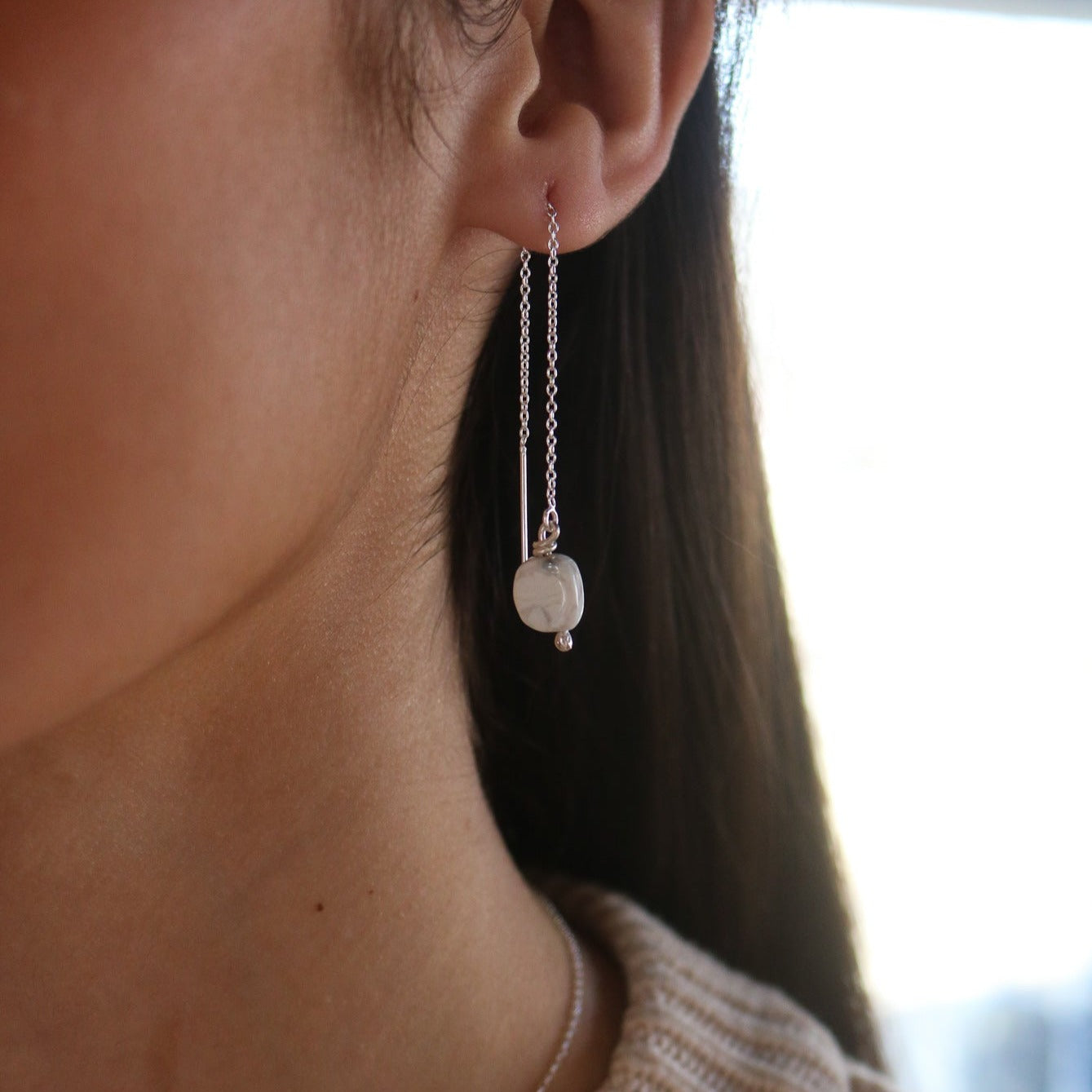 Vail // 'White Buffalo' Threader Earrings