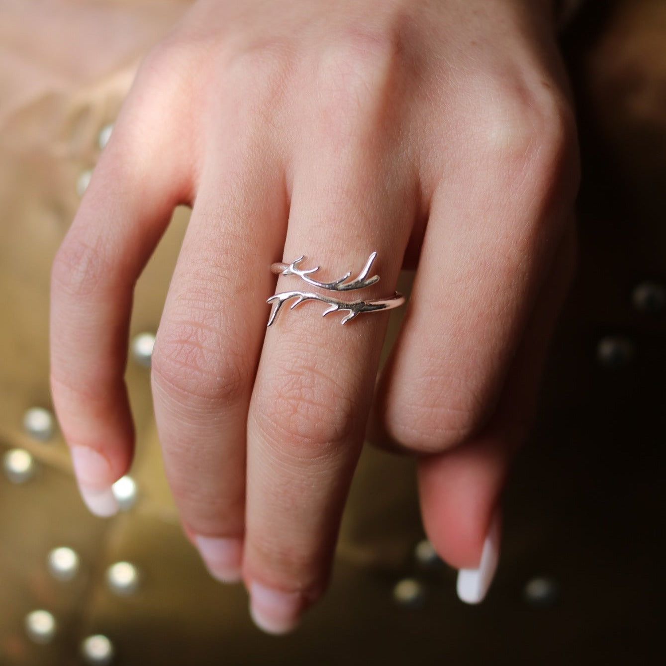 Huntress Adjustable Antler Ring