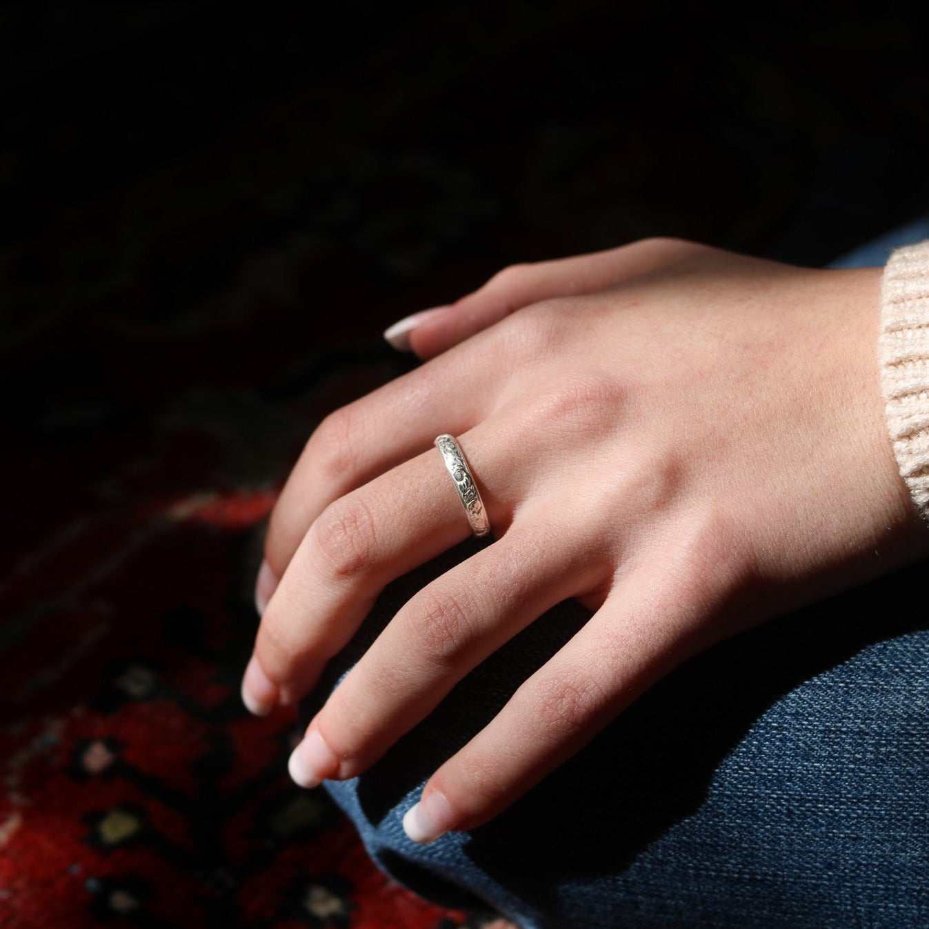 Oakes Tooled Stacking Ring // Made to Order