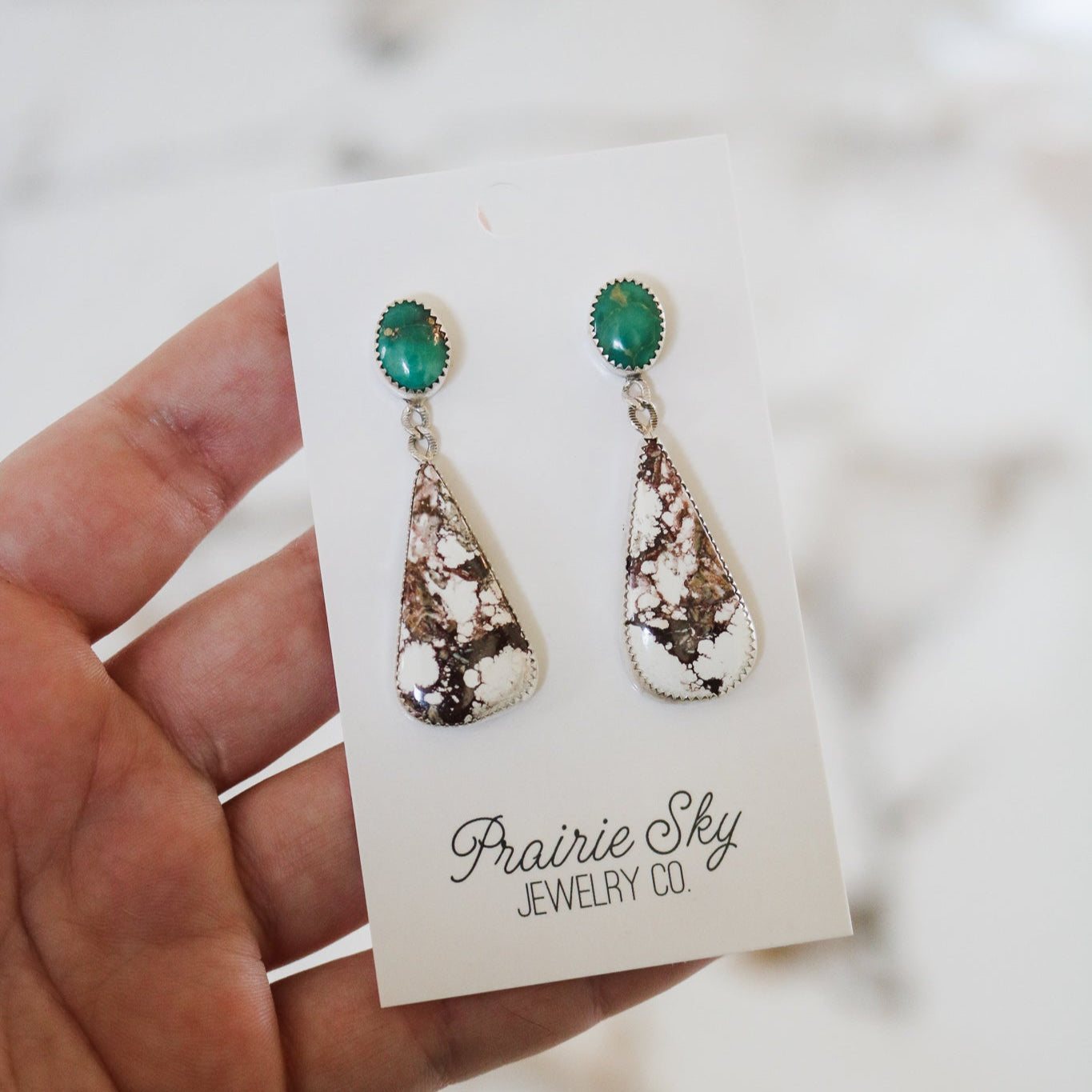 American Turquoise + Wild Horse Drop Earrings // One of a Kind