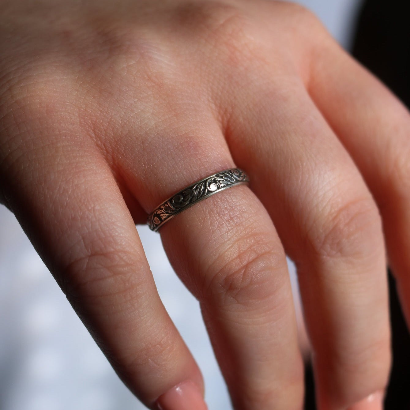 Oakes Tooled Stacking Ring // Made to Order