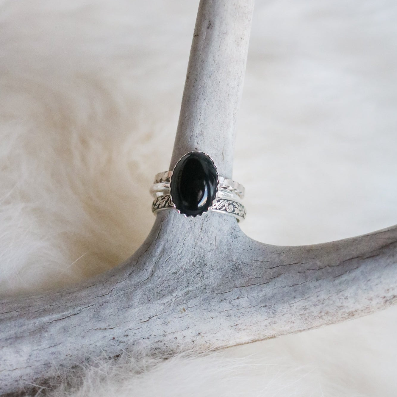 Laredo Stacking Ring Set in Onyx // Made to Order