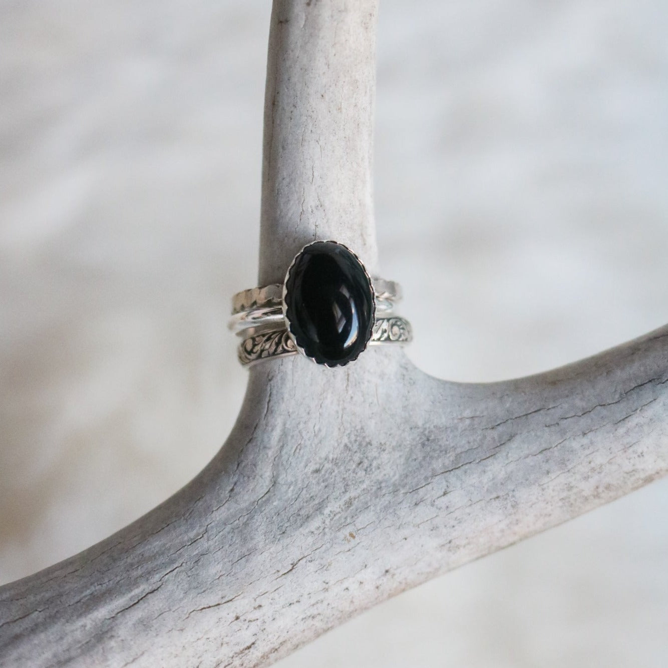 Laredo Stacking Ring Set in Onyx // Made to Order